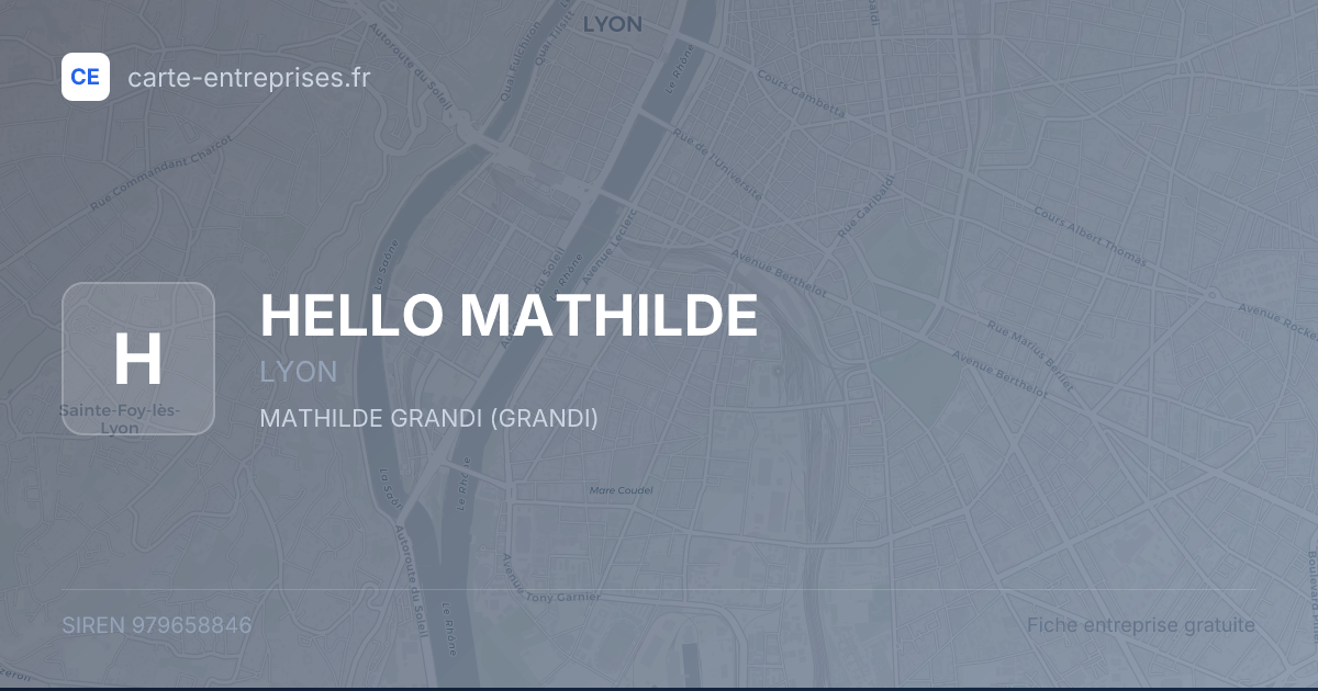 HELLO MATHILDE — 979658846 — fiche entreprise