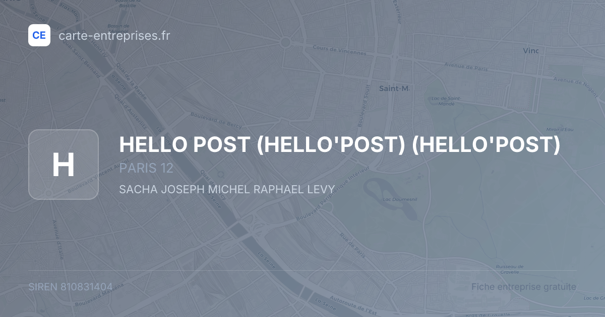 HELLO POST (HELLO'POST) (HELLO'POST) — 810831404 — fiche entreprise