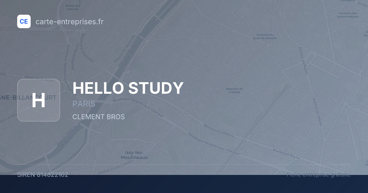 HELLO STUDY — 814822102 — fiche entreprise