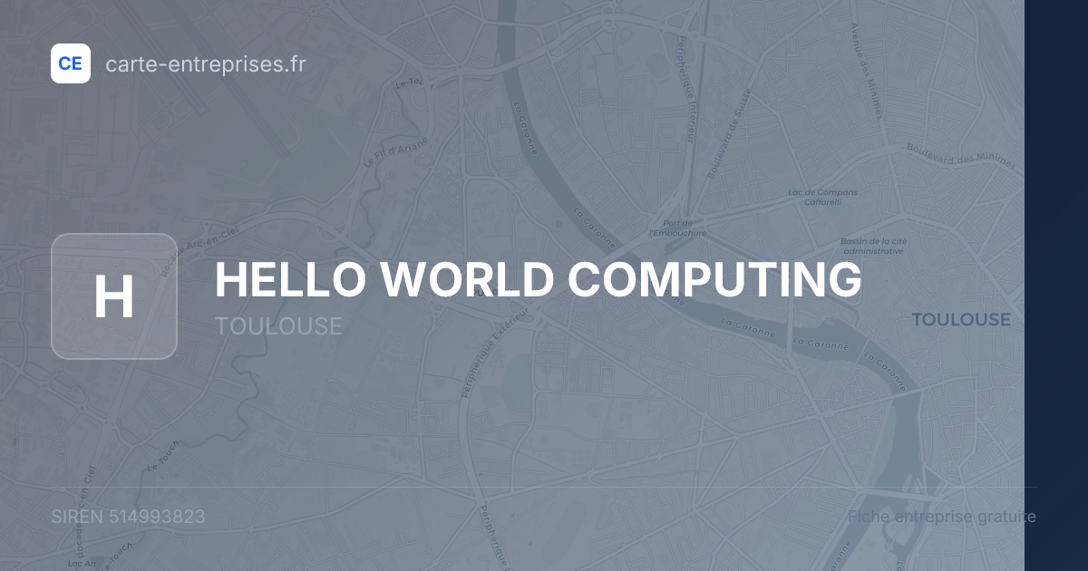 HELLO WORLD COMPUTING — 514993823 — fiche entreprise