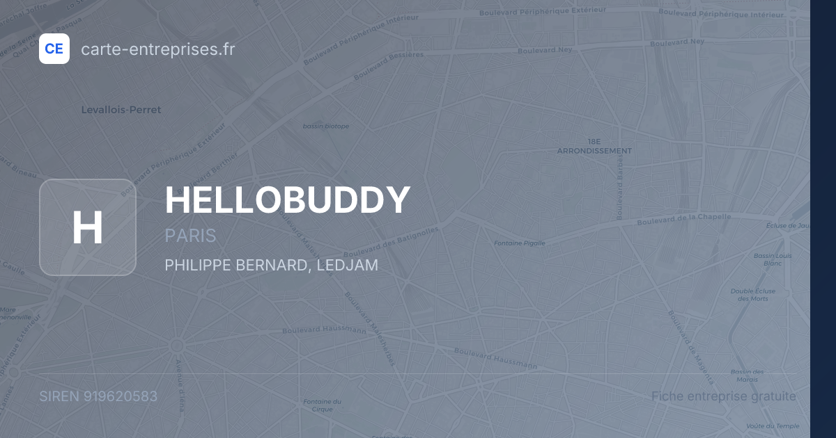 HELLOBUDDY — 919620583 — fiche entreprise