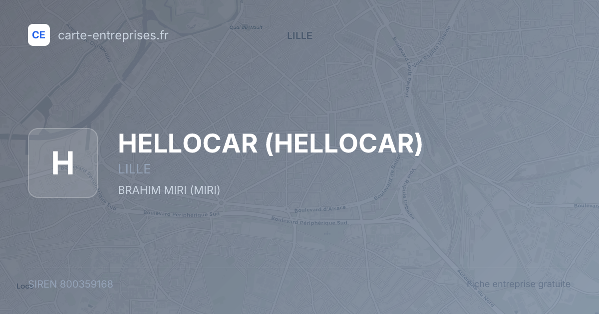 HELLOCAR — 800359168 — fiche entreprise