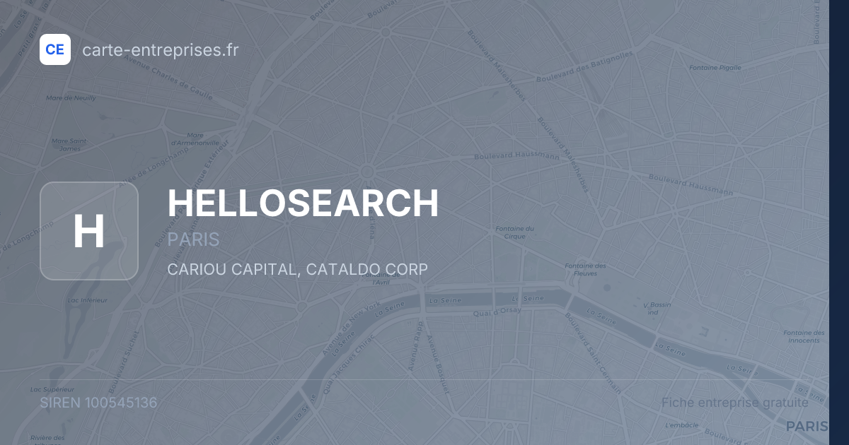 HELLOSEARCH — 100545136 — fiche entreprise