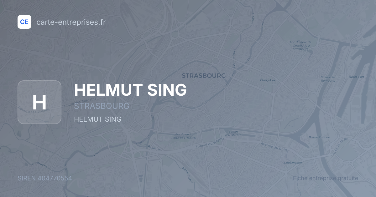 HELMUT SING — 404770554 — fiche entreprise