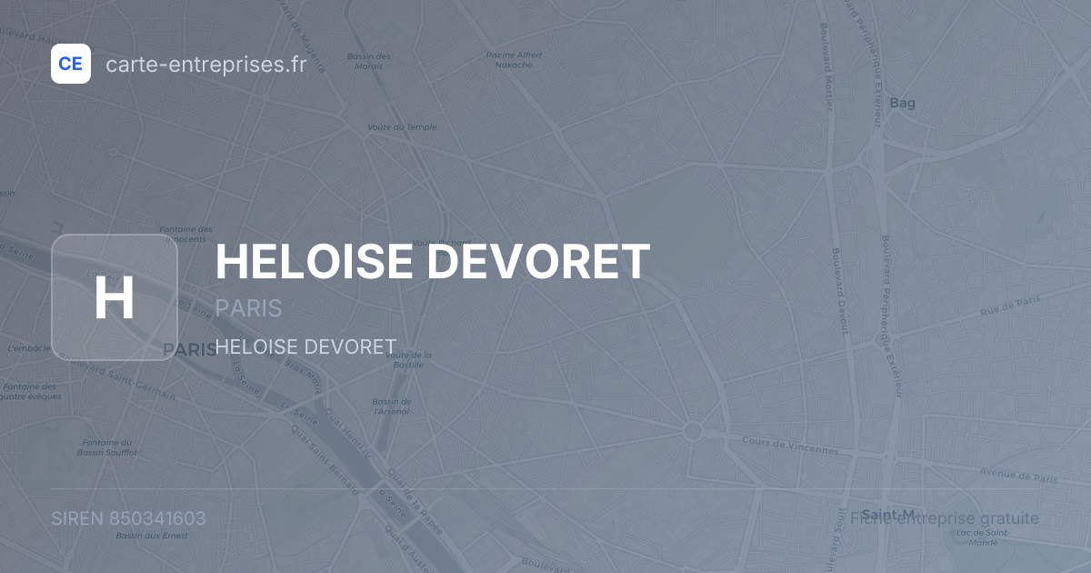 HELOISE DEVORET — 850341603 — fiche entreprise