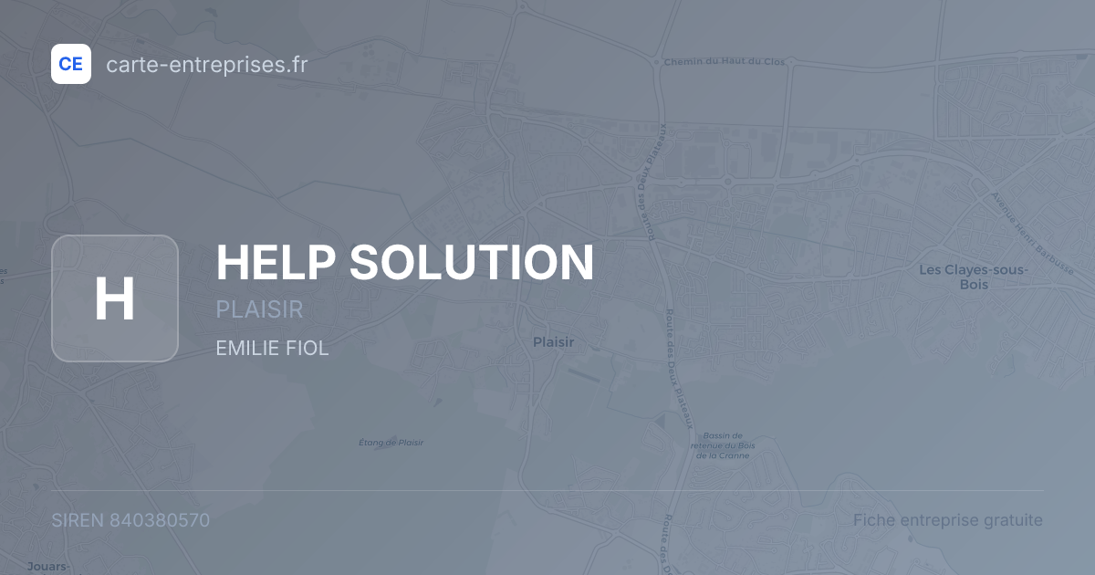 HELP SOLUTION — 840380570 — fiche entreprise