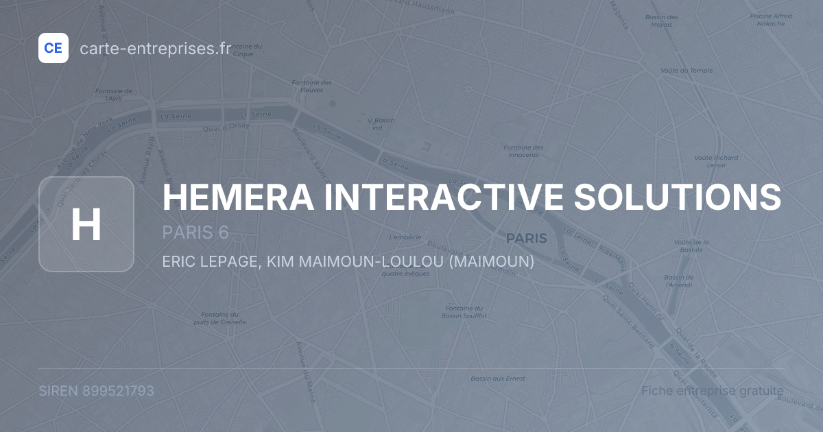 HEMERA INTERACTIVE SOLUTIONS — 899521793 — fiche entreprise