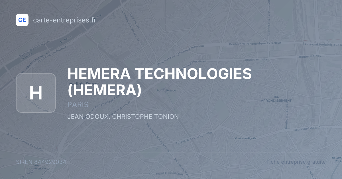 HEMERA TECHNOLOGIES (HEMERA) — 844929034 — fiche entreprise