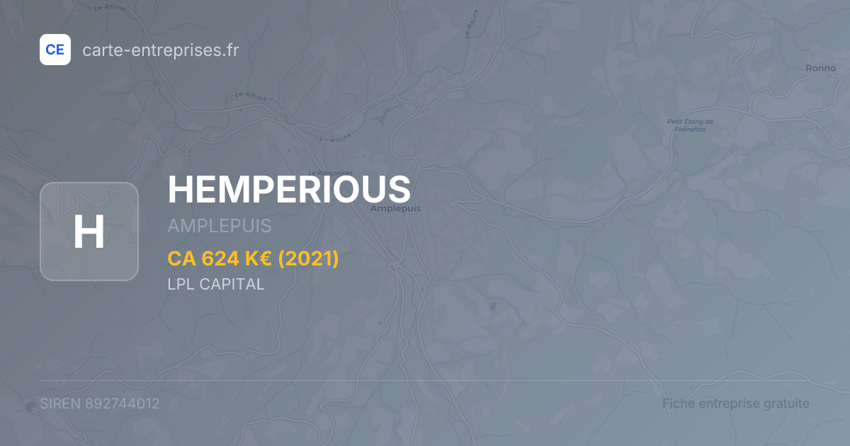 HEMPERIOUS — 892744012 — fiche entreprise