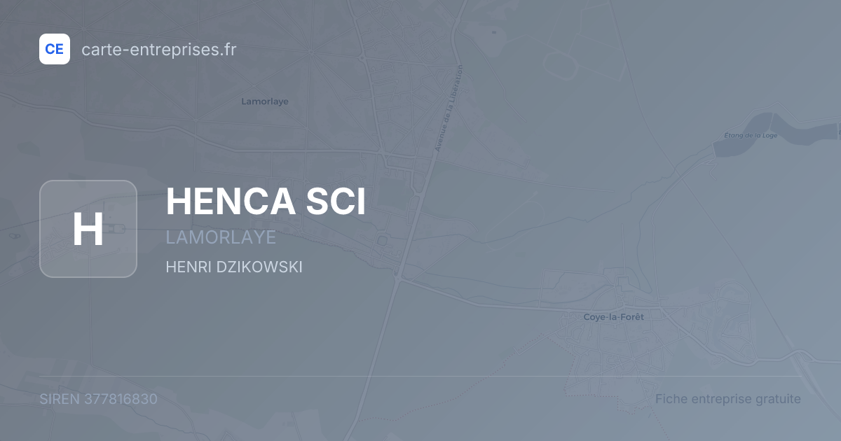 HENCA SCI — 377816830 — fiche entreprise