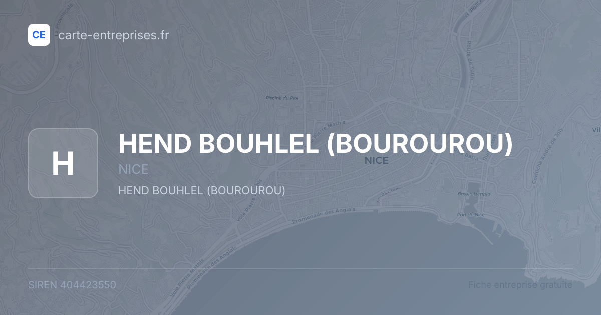 HEND BOUHLEL (BOUROUROU) — 404423550 — fiche entreprise