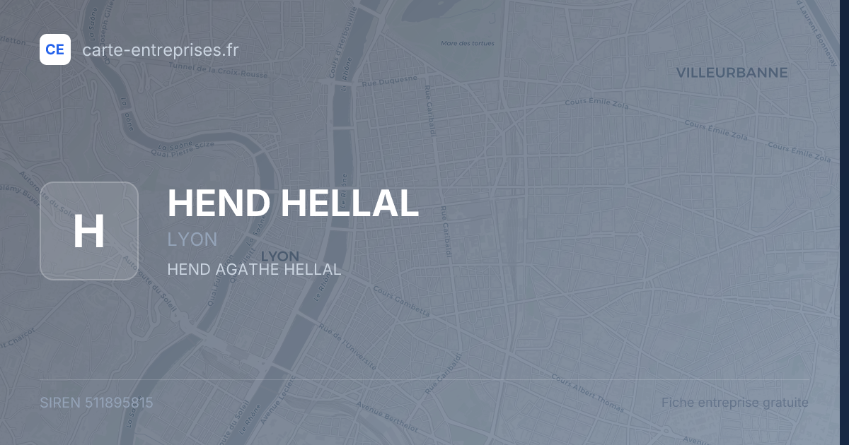 HEND HELLAL — 511895815 — fiche entreprise