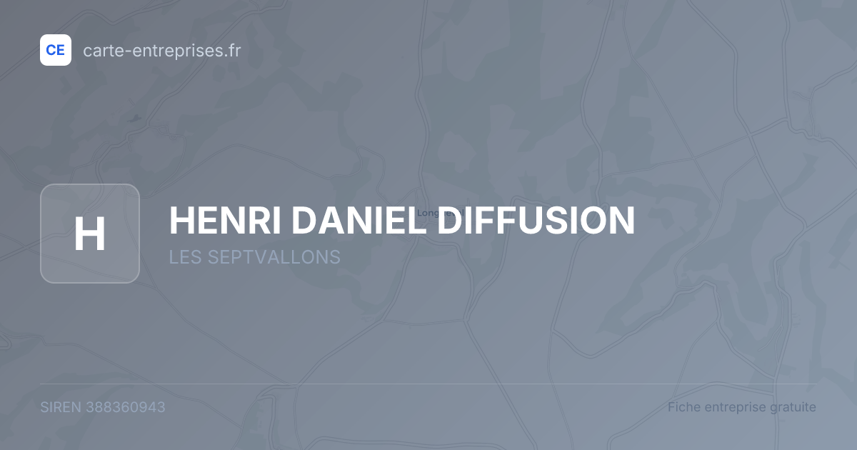 HENRI DANIEL DIFFUSION — 388360943 — fiche entreprise