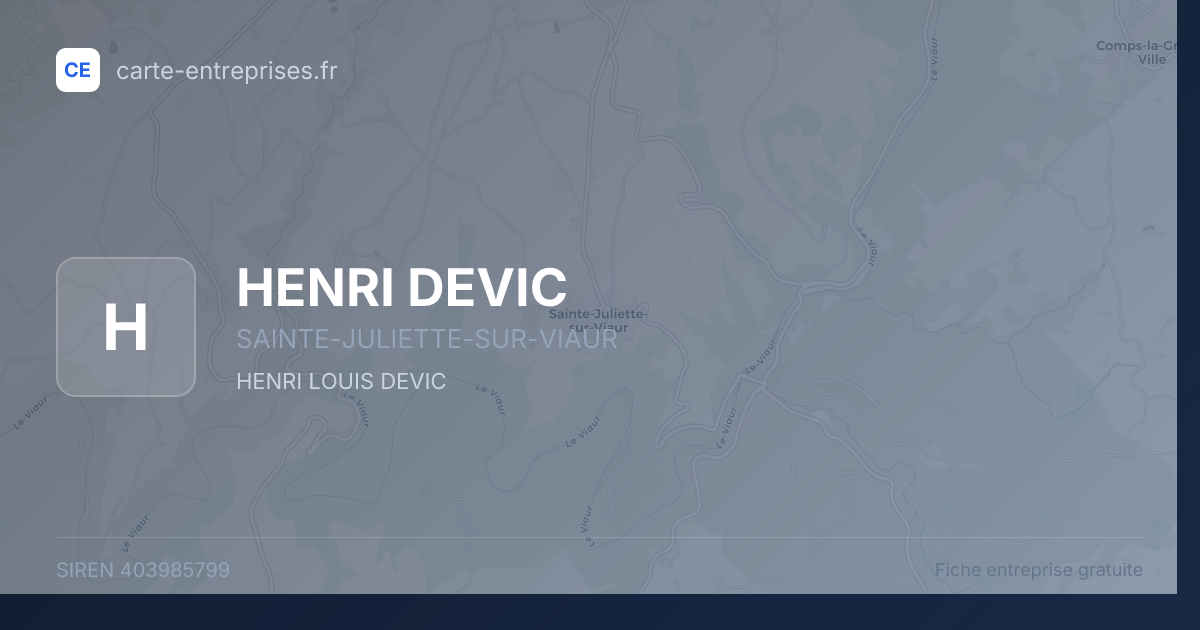 HENRI DEVIC — 403985799 — fiche entreprise