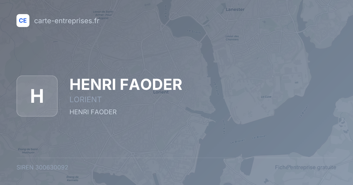 HENRI FAODER — 300630092 — fiche entreprise