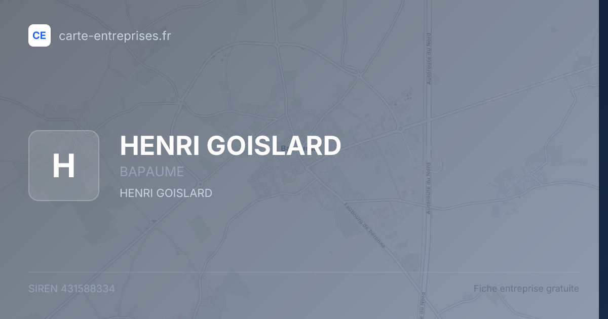 HENRI GOISLARD — 431588334 — fiche entreprise