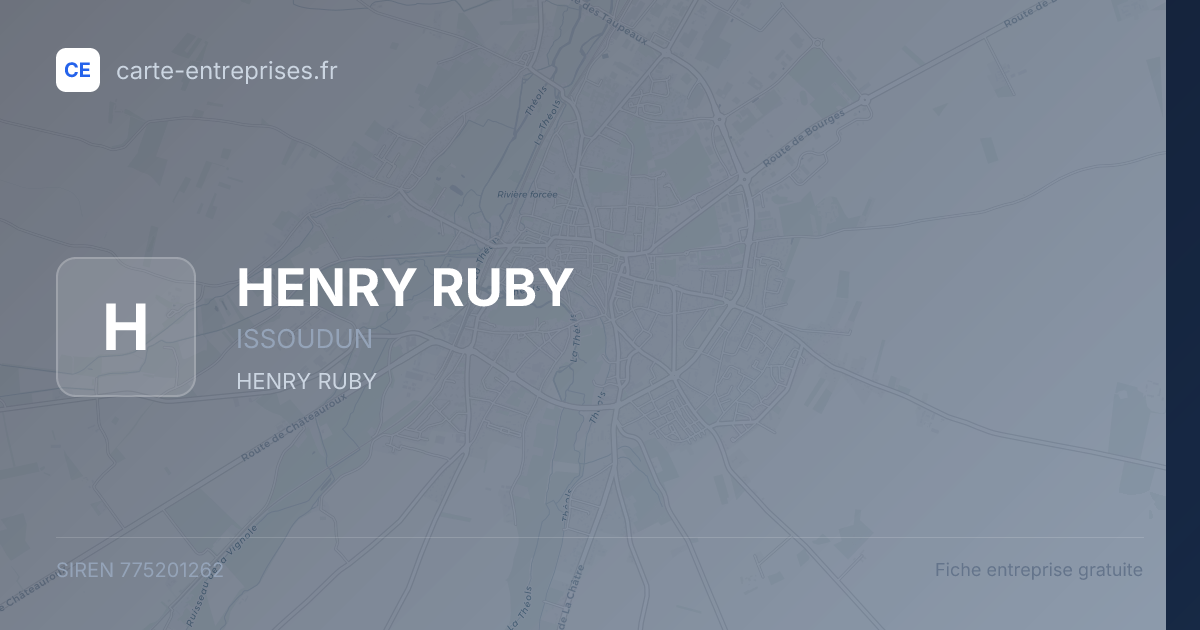 HENRY RUBY — 775201262 — fiche entreprise