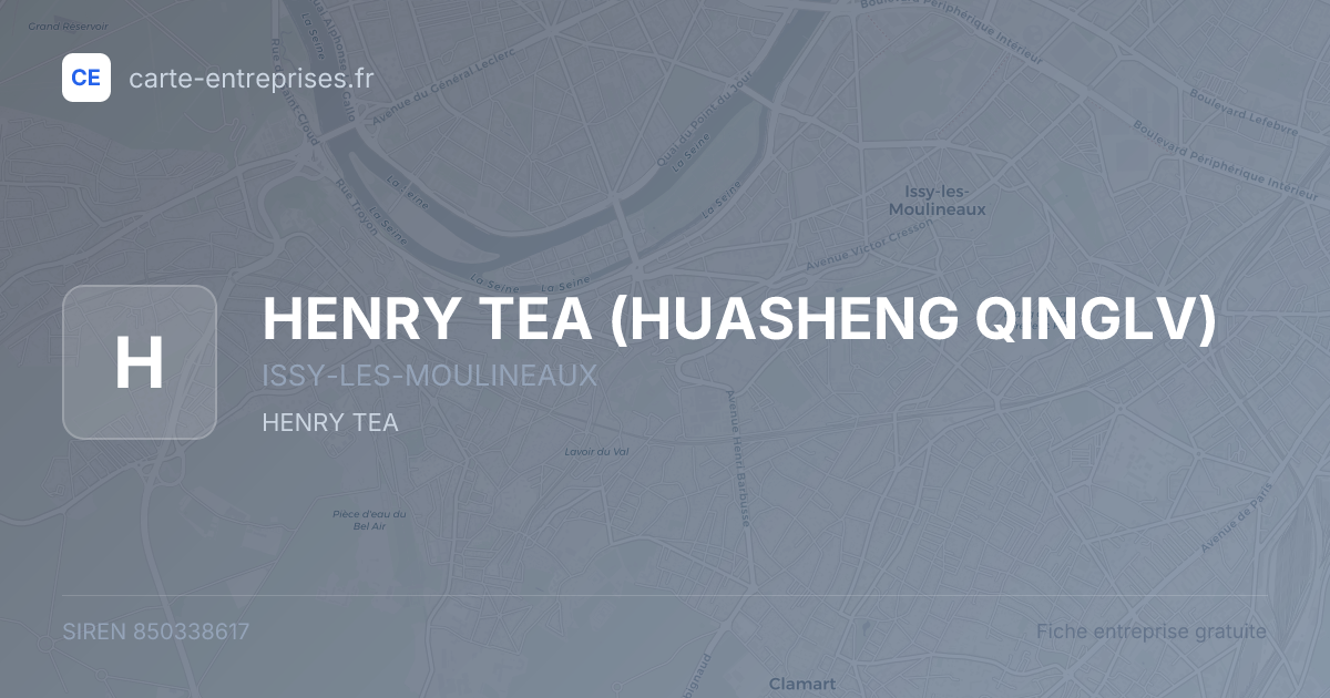 HENRY TEA (HUASHENG QINGLV) — 850338617 — fiche entreprise