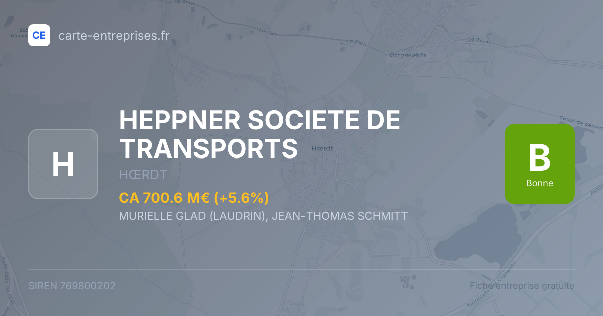 HEPPNER SOCIETE DE TRANSPORTS — 769800202 — fiche entreprise