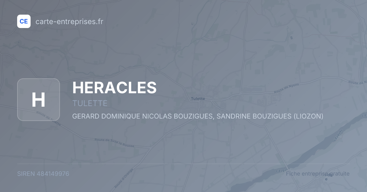 HERACLES — 484149976 — fiche entreprise