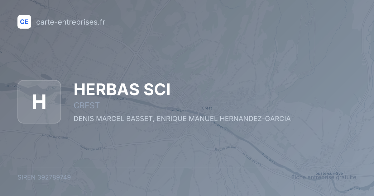 HERBAS SCI — 392789749 — fiche entreprise