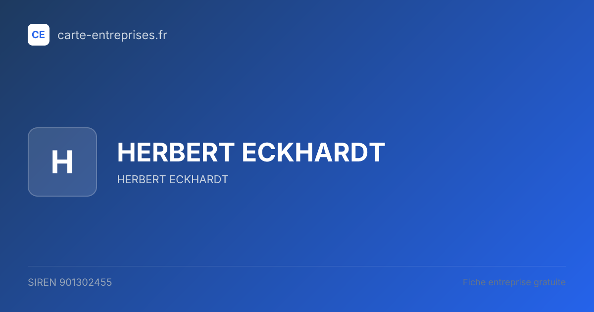 HERBERT ECKHARDT — 901302455 — fiche entreprise