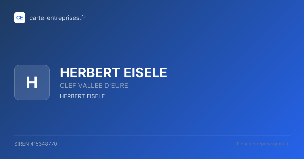 HERBERT EISELE — 415348770 — fiche entreprise