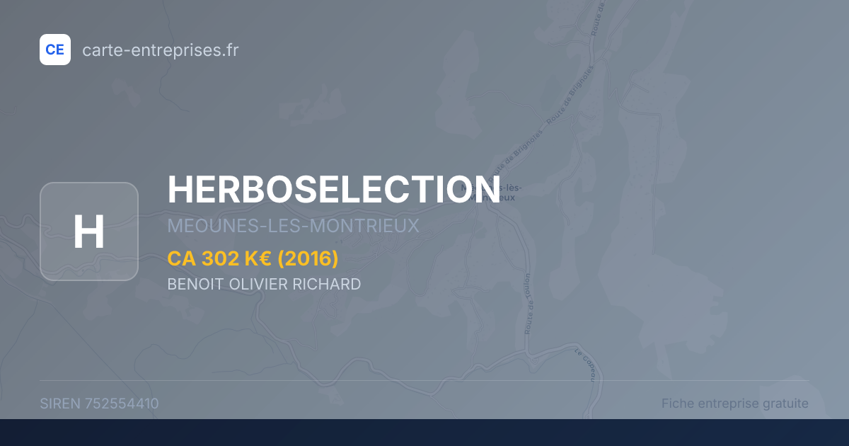HERBOSELECTION — 752554410 — fiche entreprise