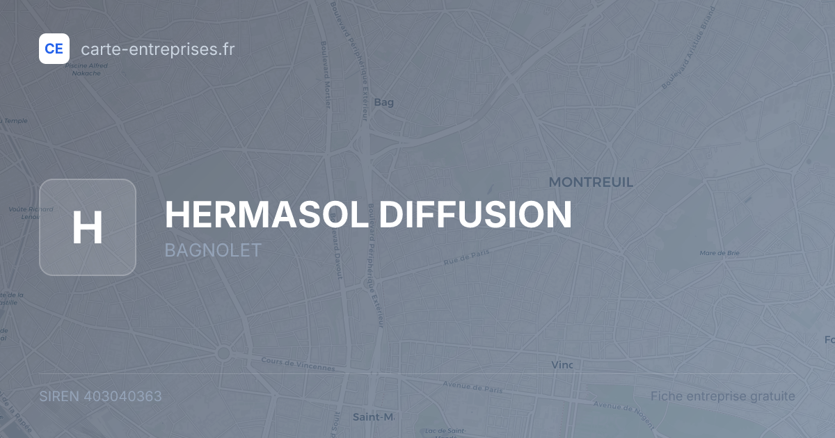 HERMASOL DIFFUSION — 403040363 — fiche entreprise