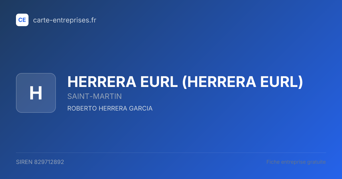 HERRERA EURL — 829712892 — fiche entreprise