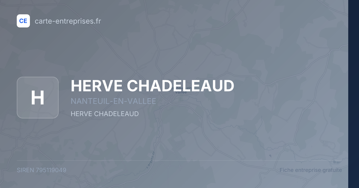 HERVE CHADELEAUD — 795119049 — fiche entreprise