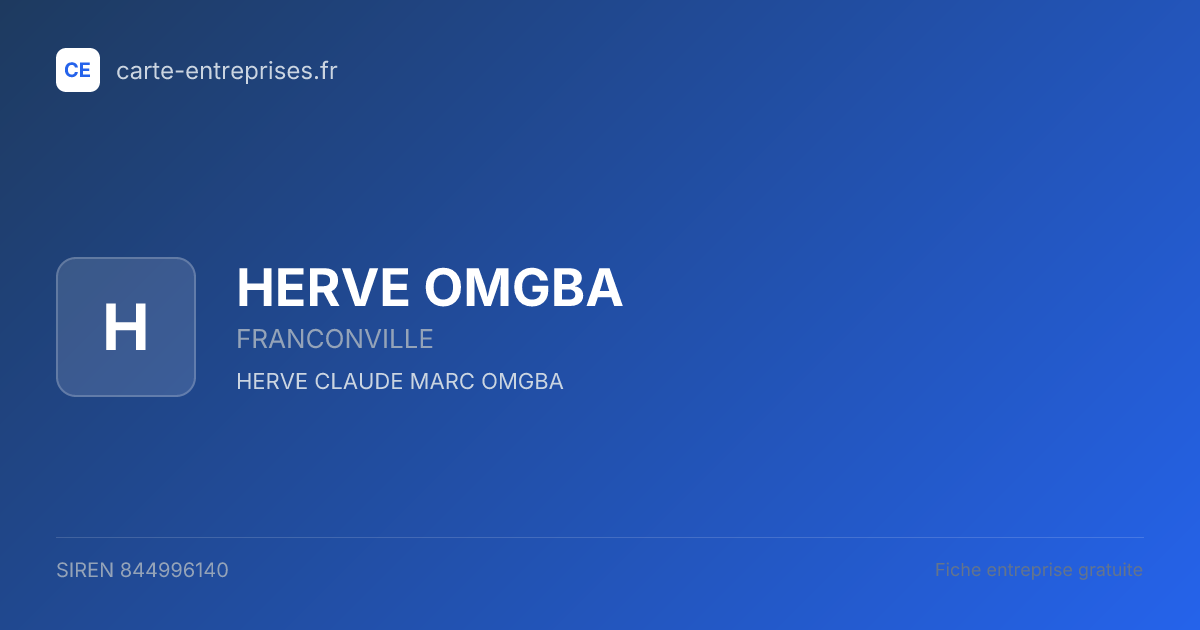 HERVE OMGBA — 844996140 — fiche entreprise