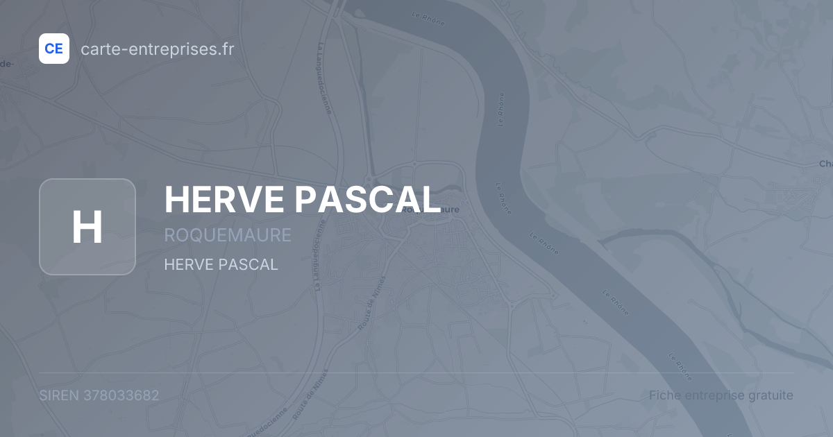 HERVE PASCAL — 378033682 — fiche entreprise