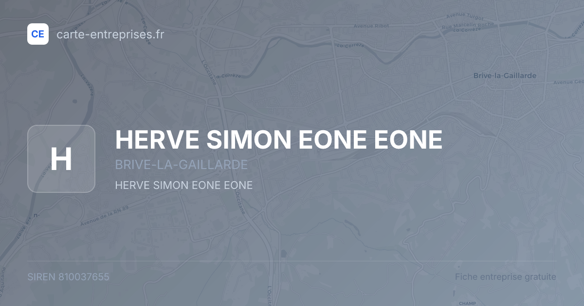 HERVE SIMON EONE EONE — 810037655 — fiche entreprise