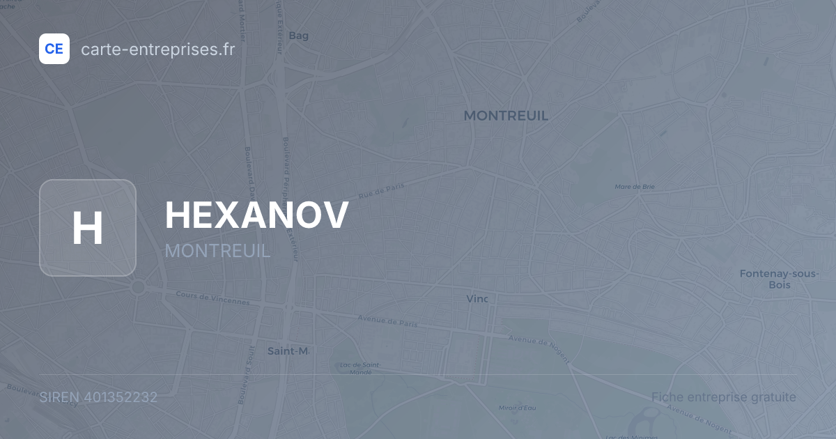 HEXANOV — 401352232 — fiche entreprise