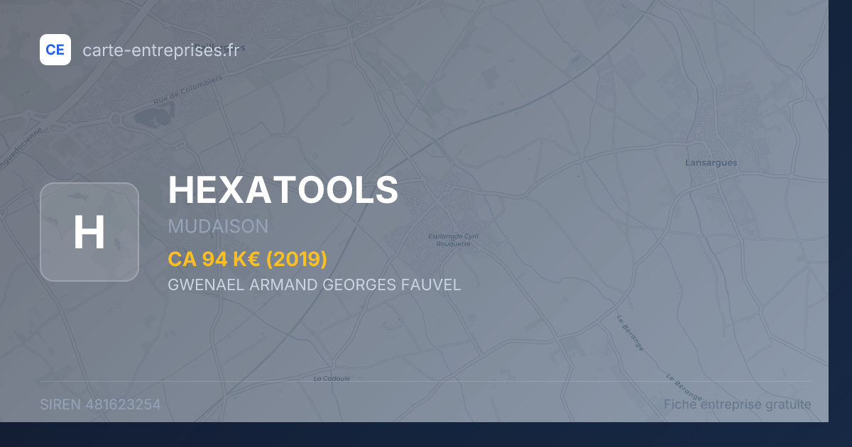 HEXATOOLS — 481623254 — fiche entreprise