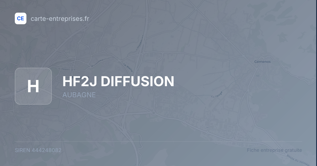 HF2J DIFFUSION — 444248082 — fiche entreprise