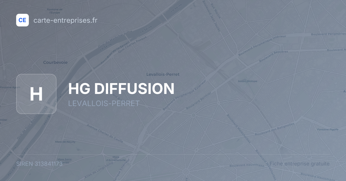 HG DIFFUSION — 313841173 — fiche entreprise