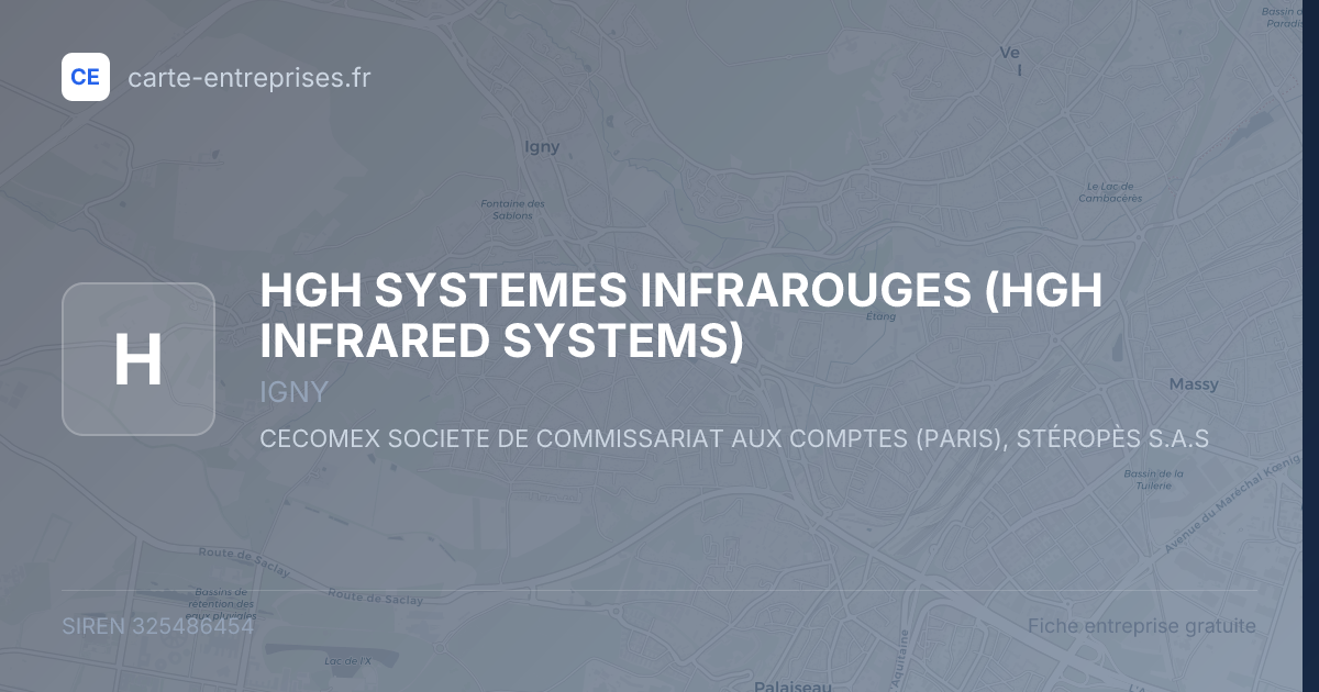 HGH SYSTEMES INFRAROUGES (HGH INFRARED SYSTEMS) — 325486454 — fiche entreprise