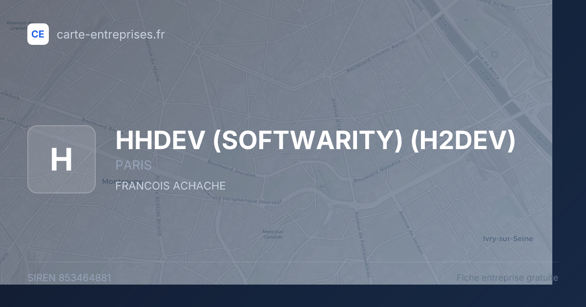 HHDEV (SOFTWARITY) (H2DEV) — 853464881 — fiche entreprise