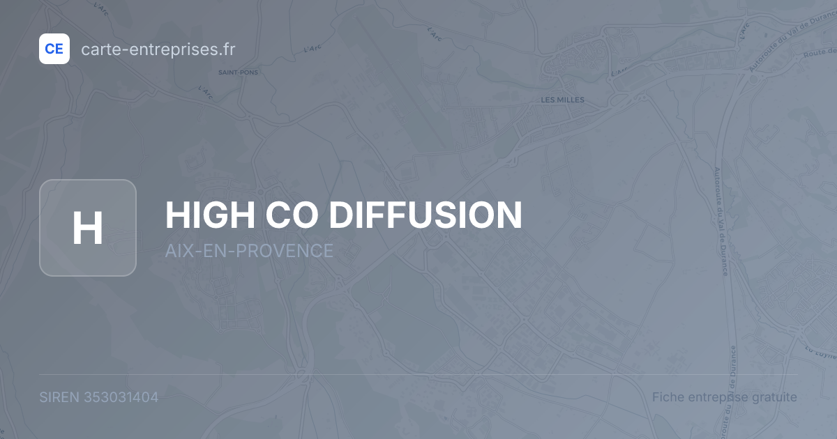 HIGH CO DIFFUSION — 353031404 — fiche entreprise