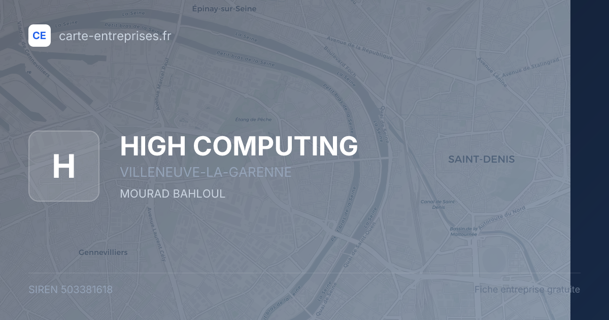 HIGH COMPUTING — 503381618 — fiche entreprise