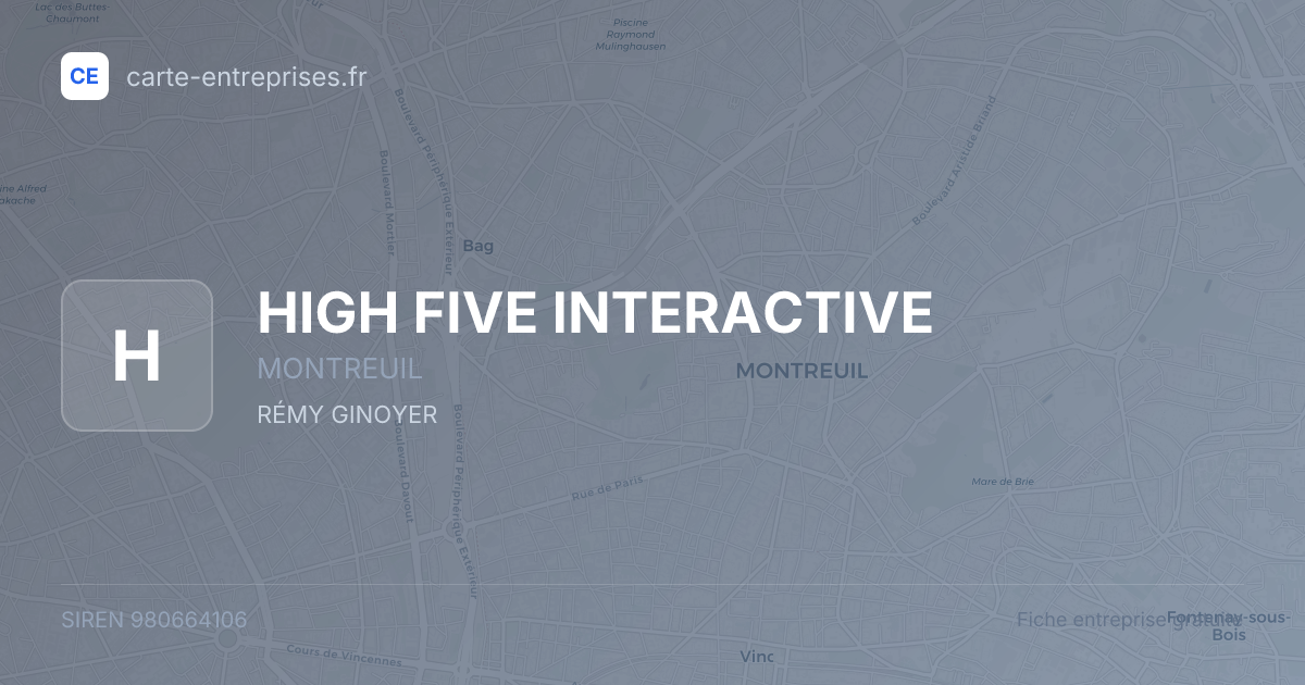 HIGH FIVE INTERACTIVE — 980664106 — fiche entreprise