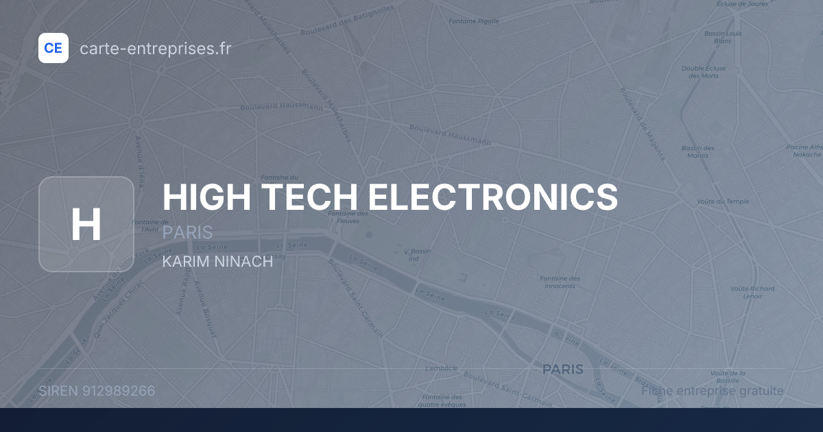 HIGH TECH ELECTRONICS — 912989266 — fiche entreprise