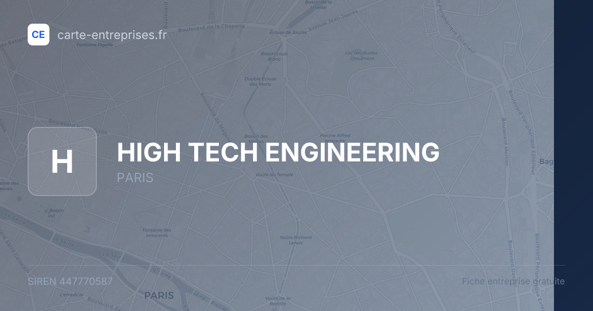 HIGH TECH ENGINEERING — 447770587 — fiche entreprise