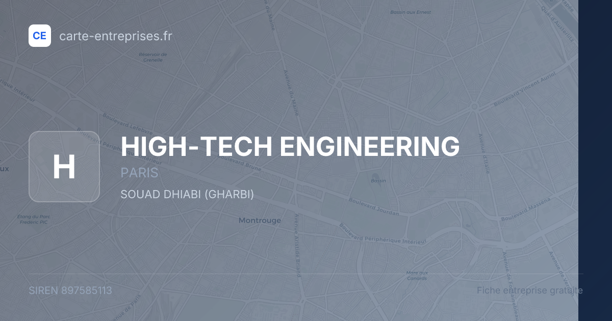 HIGH-TECH ENGINEERING — 897585113 — fiche entreprise
