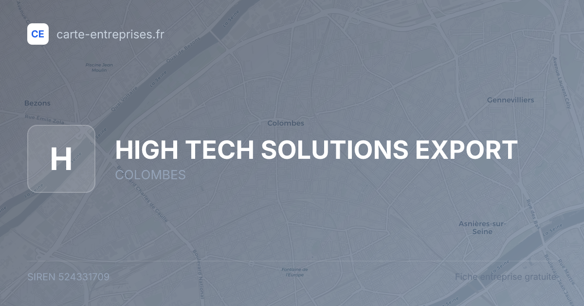 HIGH TECH SOLUTIONS EXPORT — 524331709 — fiche entreprise