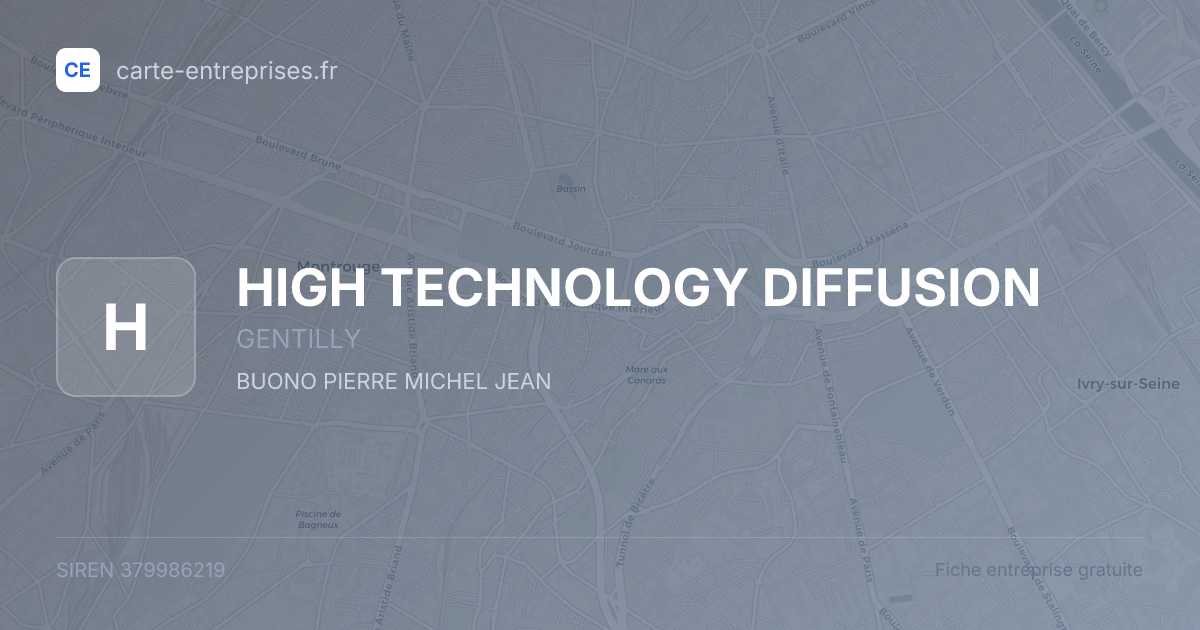 HIGH TECHNOLOGY DIFFUSION — 379986219 — fiche entreprise