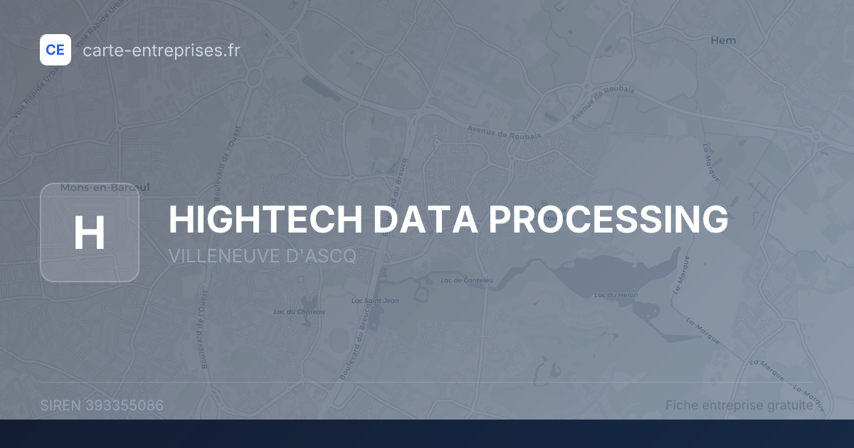 HIGHTECH DATA PROCESSING — 393355086 — fiche entreprise
