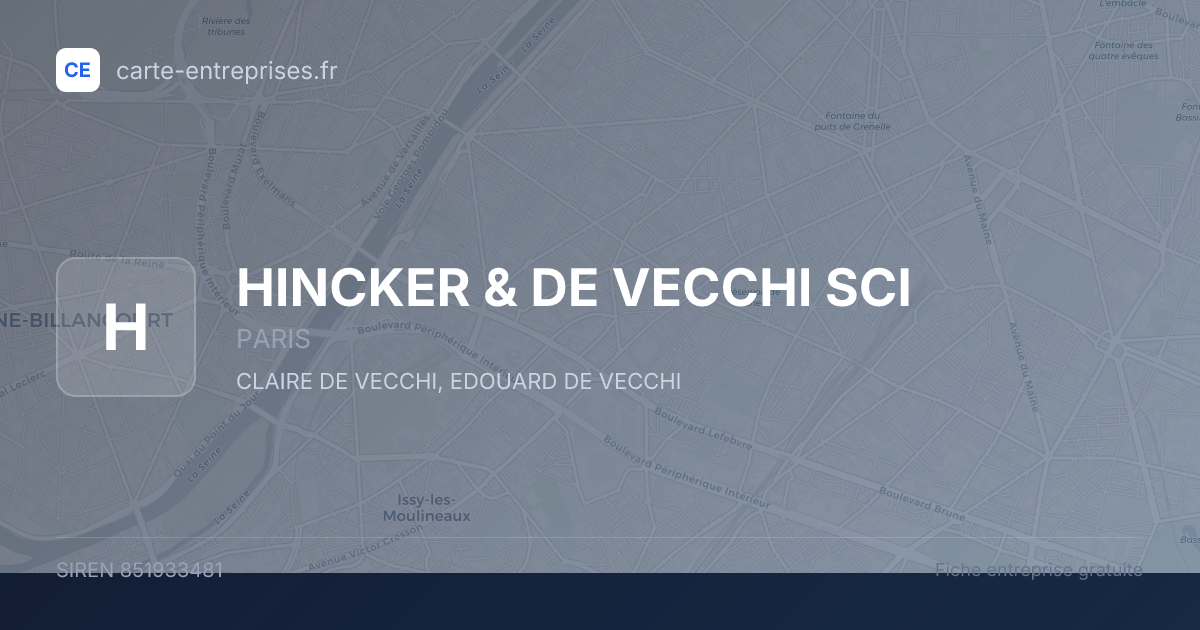HINCKER & DE VECCHI SCI — 851933481 — fiche entreprise